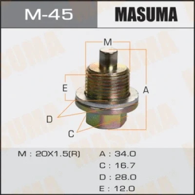 Резьбовая пробка, масляный поддон MASUMA M-45