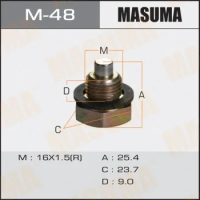 Резьбовая пробка, масляный поддон MASUMA M-48