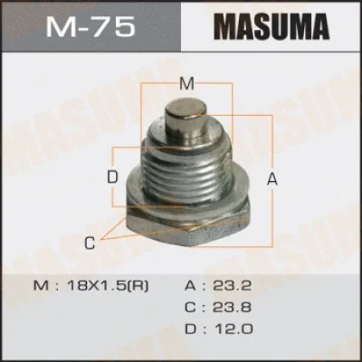 Резьбовая пробка, масляный поддон MASUMA M-75