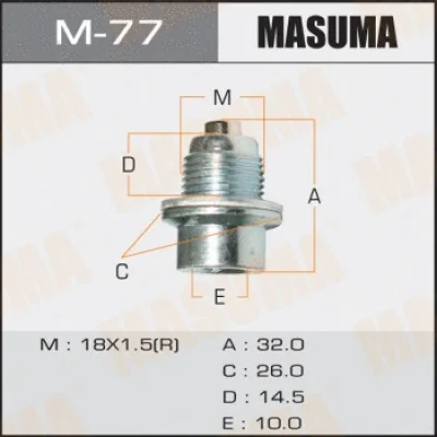 Резьбовая пробка, масляный поддон MASUMA M-77