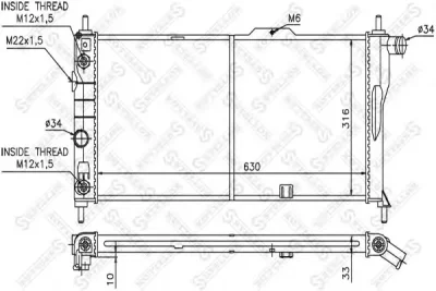 10-26070-SX STELLOX Радиатор охлаждения двигателя