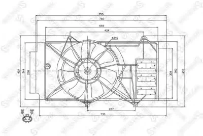 29-99338-SX STELLOX Вентилятор охлаждения радиатора