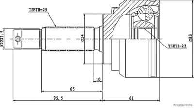 J2825004 HERTH+BUSS Шарнирный комплект, приводной вал