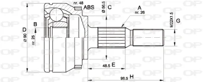 CVJ5132.10 OPEN PARTS Шарнирный комплект, приводной вал
