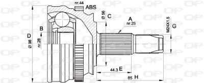 CVJ5153.10 OPEN PARTS Шарнирный комплект, приводной вал