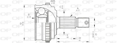 CVJ5220.10 OPEN PARTS Шарнирный комплект, приводной вал