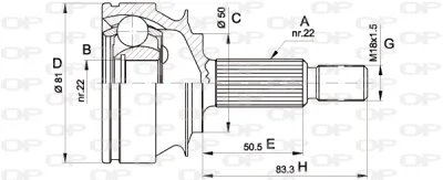 CVJ5267.10 OPEN PARTS Шарнирный комплект, приводной вал