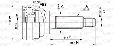 CVJ5274.10 OPEN PARTS Шарнирный комплект, приводной вал