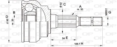CVJ5283.10 OPEN PARTS Шарнирный комплект, приводной вал