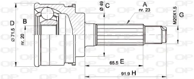 CVJ5348.10 OPEN PARTS Шарнирный комплект, приводной вал