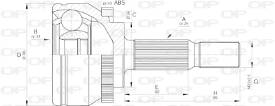 CVJ5574.10 OPEN PARTS Шарнирный комплект, приводной вал