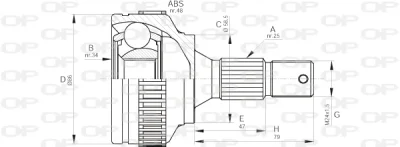 CVJ5593.10 OPEN PARTS Шарнирный комплект, приводной вал