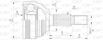 CVJ5613.10 OPEN PARTS Шарнирный комплект, приводной вал