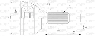CVJ5620.10 OPEN PARTS Шарнирный комплект, приводной вал