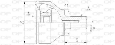 CVJ5623.10 OPEN PARTS Шарнирный комплект, приводной вал