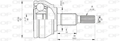 CVJ5704.10 OPEN PARTS Шарнирный комплект, приводной вал