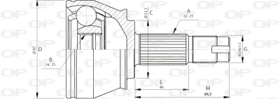 CVJ5709.10 OPEN PARTS Шарнирный комплект, приводной вал