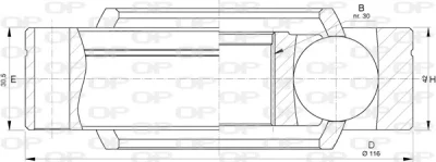 CVJ5735.20 OPEN PARTS Шарнирный комплект, приводной вал