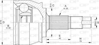 CVJ5742.10 OPEN PARTS Шарнирный комплект, приводной вал