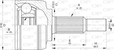 CVJ5765.10 OPEN PARTS Шарнирный комплект, приводной вал