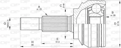 CVJ5806.10 OPEN PARTS Шарнирный комплект, приводной вал