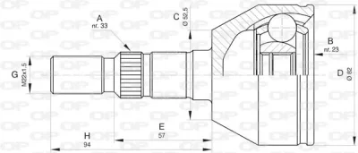 CVJ5826.10 OPEN PARTS Шарнирный комплект, приводной вал
