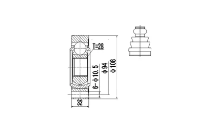 DCV603001 DYNAMATRIX Шарнирный комплект, приводной вал