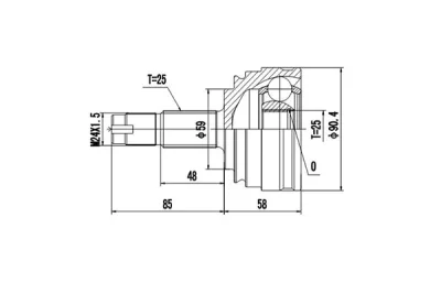 DCV802008 DYNAMATRIX Шарнирный комплект, приводной вал