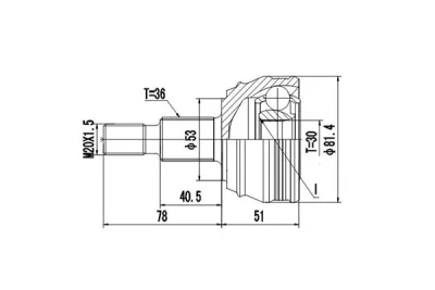 DCV803033 DYNAMATRIX Шарнирный комплект, приводной вал