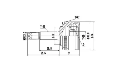 DCV808002 DYNAMATRIX Шарнирный комплект, приводной вал