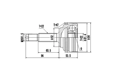 DCV808021 DYNAMATRIX Шарнирный комплект, приводной вал