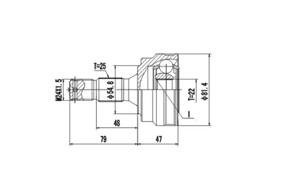 DCV810001 DYNAMATRIX Шарнирный комплект, приводной вал