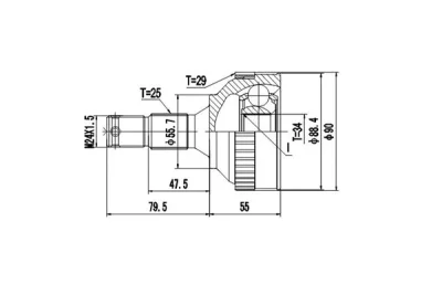 DCV810022 DYNAMATRIX Шарнирный комплект, приводной вал