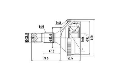 DCV810024 DYNAMATRIX Шарнирный комплект, приводной вал