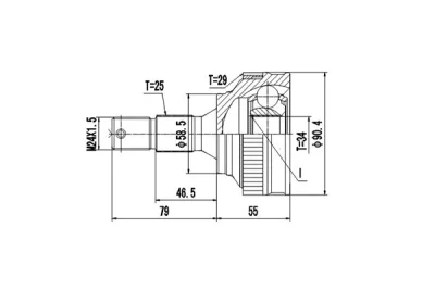 DCV810076 DYNAMATRIX Шарнирный комплект, приводной вал