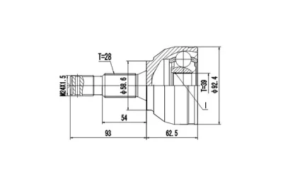 DCV810098 DYNAMATRIX Шарнирный комплект, приводной вал