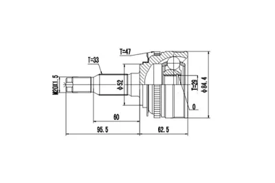 DCV812027 DYNAMATRIX Шарнирный комплект, приводной вал