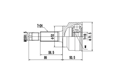 DCV818036 DYNAMATRIX Шарнирный комплект, приводной вал