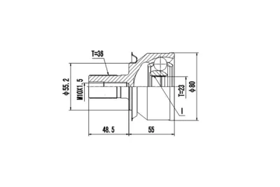 DCV818203 DYNAMATRIX Шарнирный комплект, приводной вал