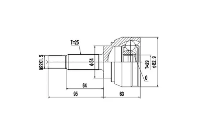 DCV839021 DYNAMATRIX Шарнирный комплект, приводной вал