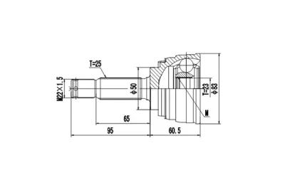 DCV839054 DYNAMATRIX Шарнирный комплект, приводной вал