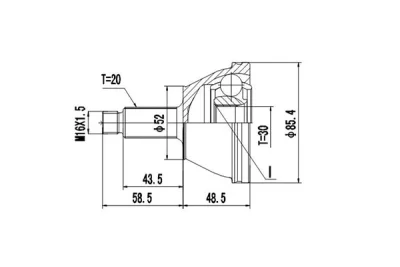 DCV854002 DYNAMATRIX Шарнирный комплект, приводной вал