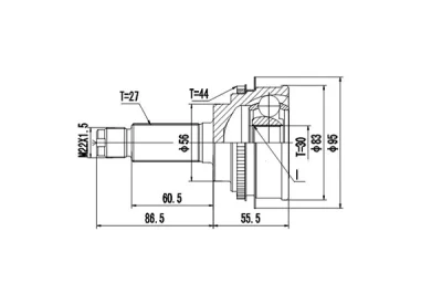 DCV856026 DYNAMATRIX Шарнирный комплект, приводной вал