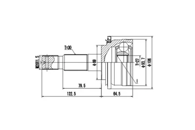 DCV859034 DYNAMATRIX Шарнирный комплект, приводной вал