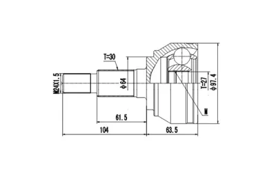 DCV861050 DYNAMATRIX Шарнирный комплект, приводной вал