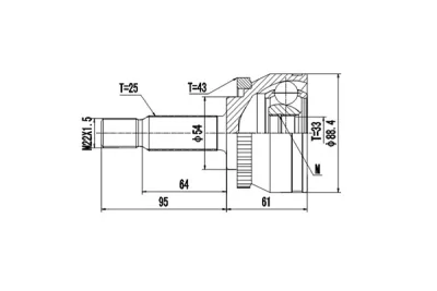 DCV862008 DYNAMATRIX Шарнирный комплект, приводной вал