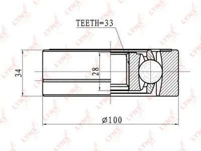 CI-8009 LYNXAUTO Шарнирный комплект, приводной вал