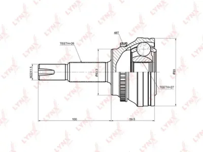 CO-3691A LYNXAUTO Шарнирный комплект, приводной вал