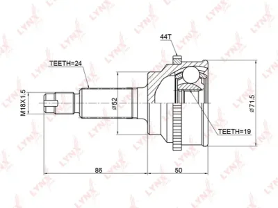 CO-3771A LYNXAUTO Шарнирный комплект, приводной вал