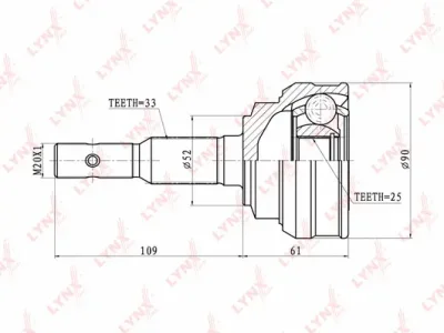 CO-5902 LYNXAUTO Шарнирный комплект, приводной вал